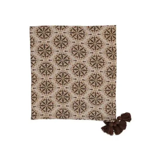 Hello Honey&reg; Recycled Cotton Blend Throw with Floral Medallion Print and Tassels {1}