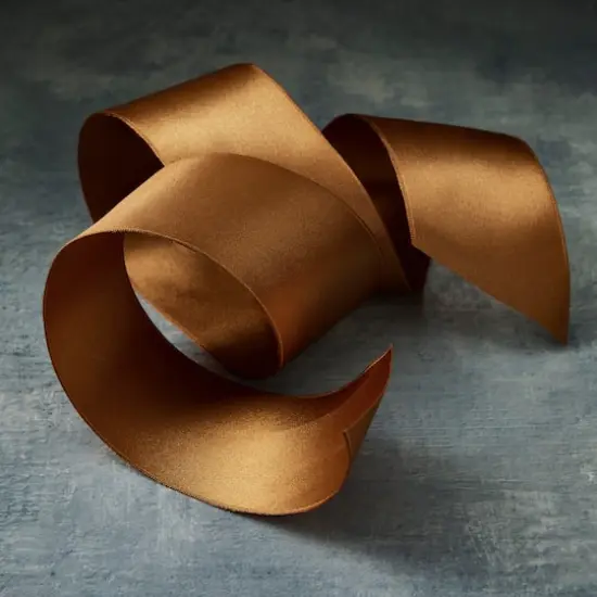 2.5" x 10yd. Satin Wired Ribbon by Celebrate It&reg; Classic Copper {3}