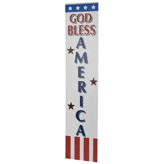 36" Stars & Stripes God Bless America Patriotic Wood Wall Sign {4}