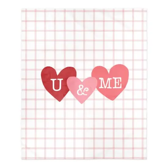U And Me On Windowpane Sherpa Fleece Throw Blanket {1}