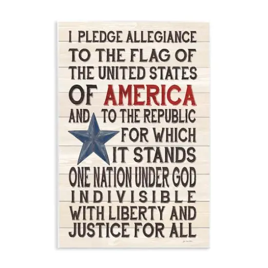 Stupell Industries Pledge of Allegiance Patriotic Wall Plaque Art {1}