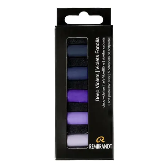 Rembrandt 5 Color Deep Violets Half Stick Soft Pastel Set {1}