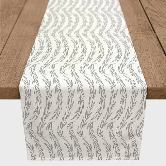 Vines Indoor/Outdoor Table Runner Gray {3}