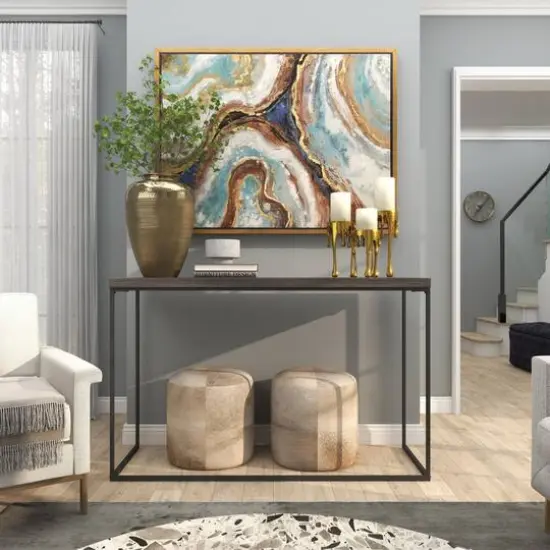 18" Gold Aluminum Brushed Vase with Hammered Top {16}