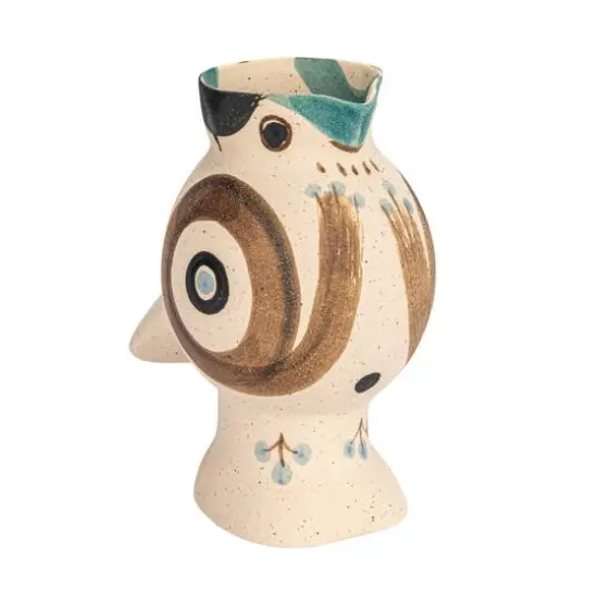 Hello Honey&reg; 8.25" Multicolor Sand Finished Hand Painted Bird Shaped Stoneware Vase {1}