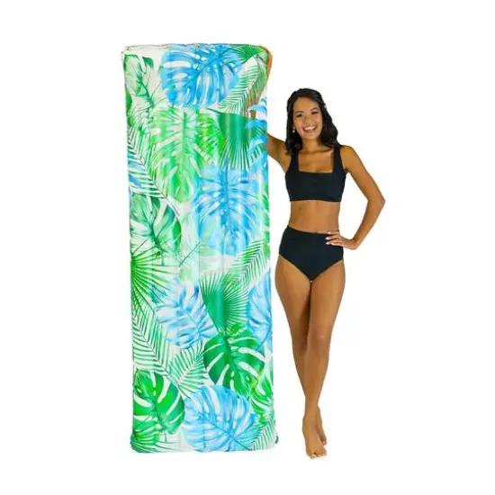 PoolCandy Deluxe Pool Raft with Palm Print {1}
