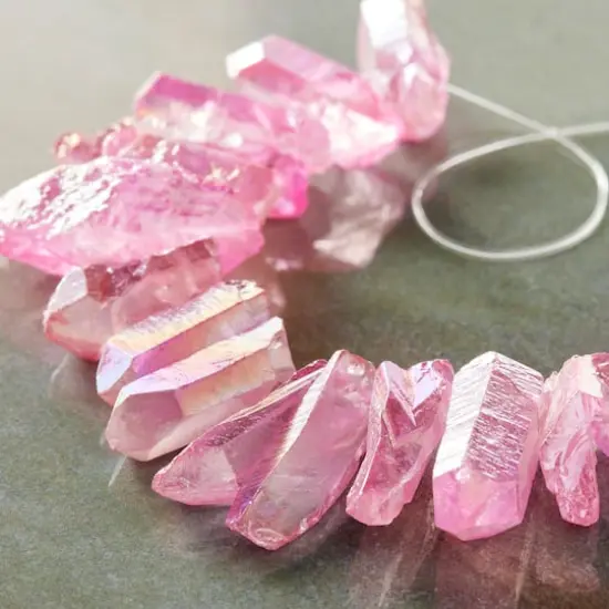 Light Pink Crystal Quartz Stick Beads by Bead Landing&trade; {3}