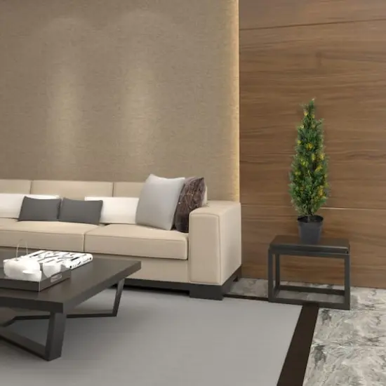 4ft. Pre-Lit Potted Cedar Tree {5}