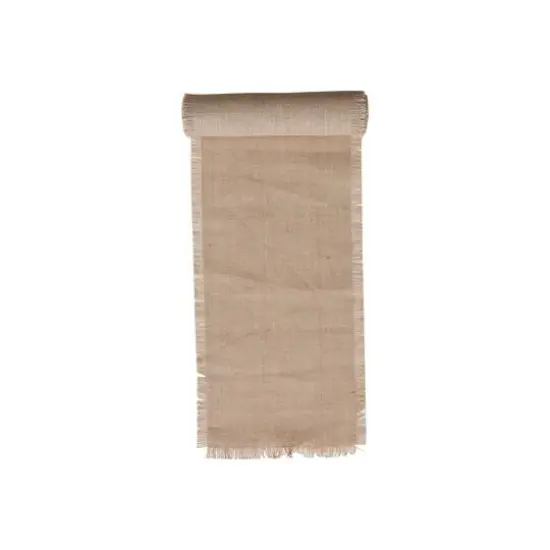 Hello Honey&reg; 6yd. Natural Woven Torn Jute Fabric Roll with Metallic Silver Thread {4}