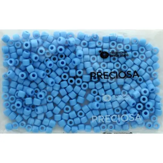 PRECIOSA Rola&trade; Opaque Czech Glass Seed Beads, 6.2mm Light Blue {4}
