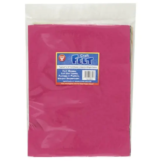 Hygloss&reg; 9" x 12" Craft Felt, 3 Packs of 12 {3}