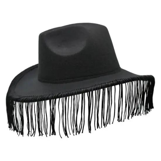 Black Cowboy Hat with Fringe by Celebrate It™ {3}