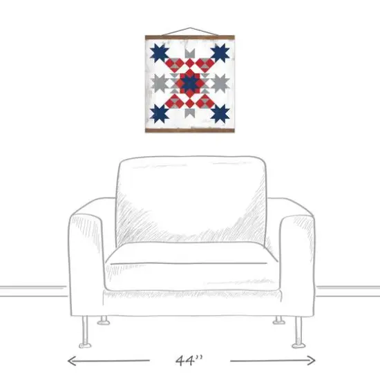 Americana Patchwork Teak Hanging Canvas {4}