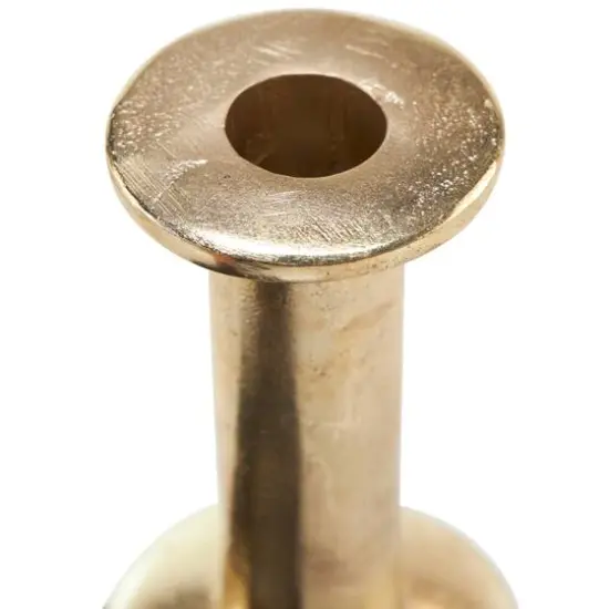 Gold Aluminum Taper Candle Holder with Rounded Bases Set {8}