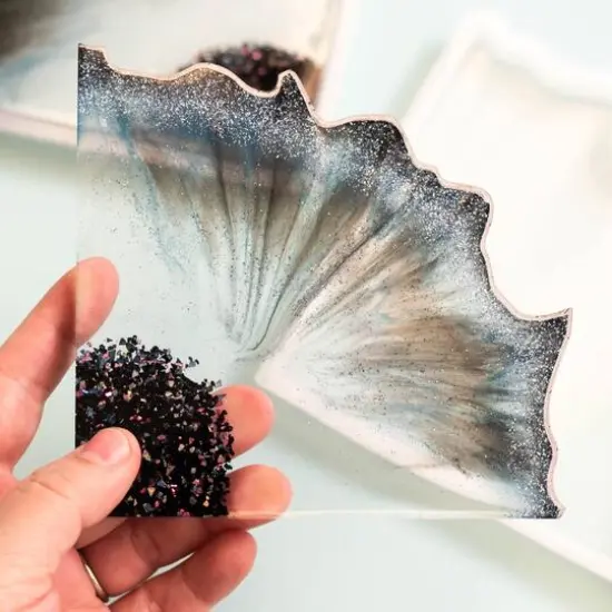 Color Pour Resin Agate Coaster Silicone Mold, 2ct. {4}