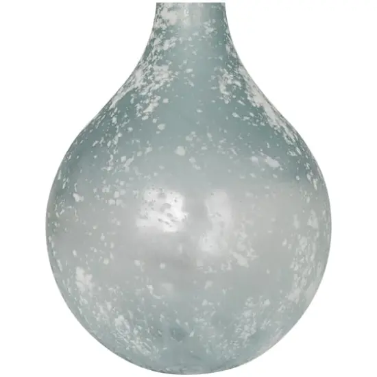 17" Clear Frosted Spanish Glass Bottle Vase {6}