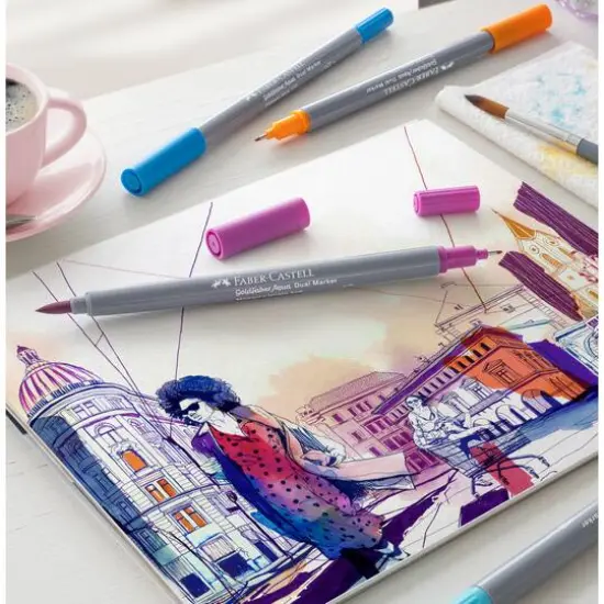 Goldfaber Woman Dual Ended Aqua Markers, 6ct. {4}