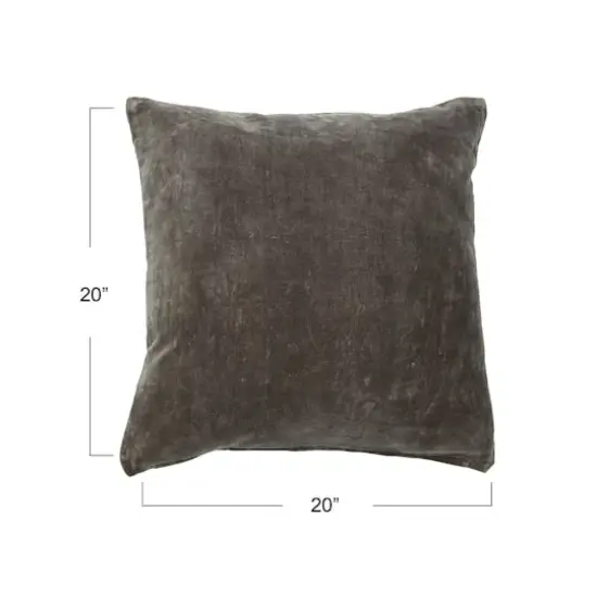 Hello Honey&reg; Gray Square Velvet Knife Edge Pillow Cover {5}
