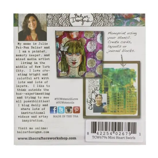 The Crafter's Workshop Heart Swirls Stencil, 6" x 6" {3}