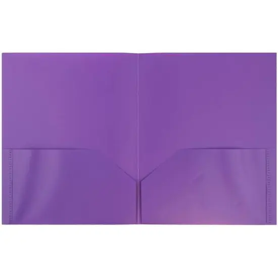 JAM Paper 9.5" x 11.5" Assorted Fashion Colors Plastic 2 Pocket School POP Folders, 6ct. {5}