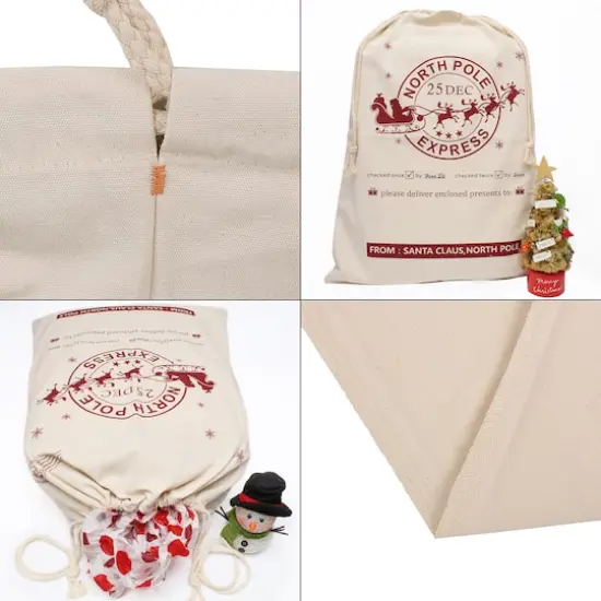 Personality Case&trade; 19" x 26" From Santa Christmas Cotton Drawstring Bag {5}