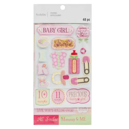 Traditional Baby Girl Dimensional Sticker Flip Pack by Recollections&trade; {4}
