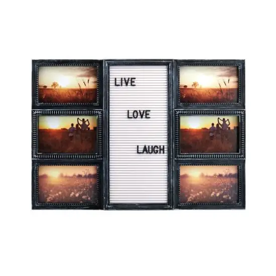 Melannco 6 Opening 20" x 14" Letterboard with Photo Collage White {2}