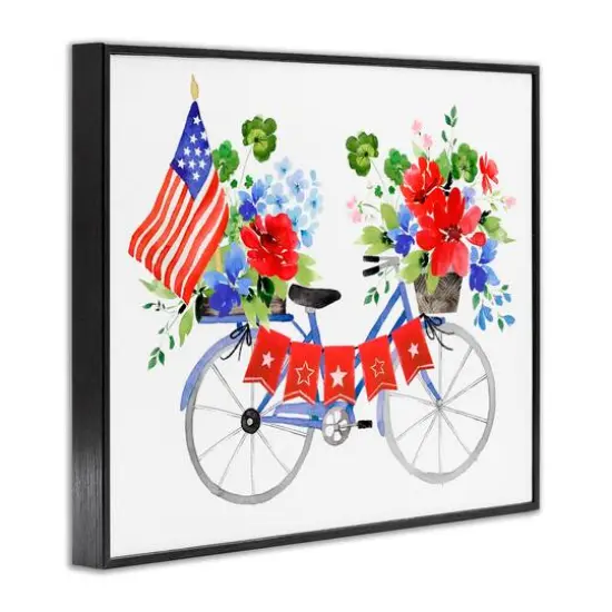 Stupell Industries Floral Americana Bicycle Framed Giclee Art Black {4}