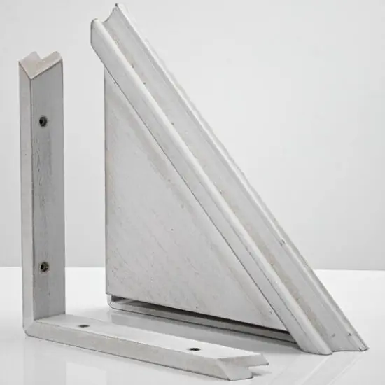 White Floating Beveled Corner Shelves Set {6}