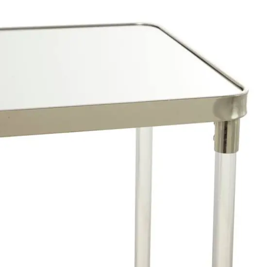 Silver Metal Contemporary Console Table, 44" x 19" x 33" {4}