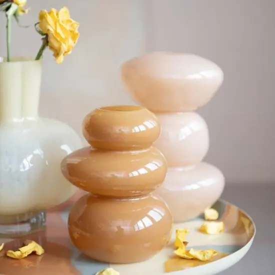 Hello Honey® 7.5" Caramel Brown Natural Elegance Glass Vase {5}