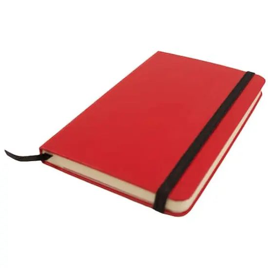 JAM Paper Small Hardcover Notebook with Elastic Band Red {5}