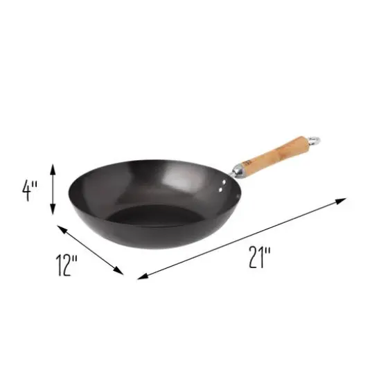 Joyce Chen 12" Carbon Steel Nonstick Stir Fry Pan with Birch Handle {7}