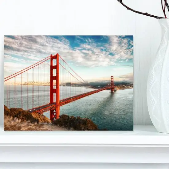 Designart - Golden Gate Bridge in San Francisco - Large Sea Bridge Canvas Art Print {4}