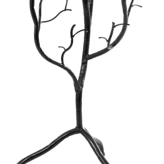 22" Metal Branch Accent Table with Glass Top Black {4}