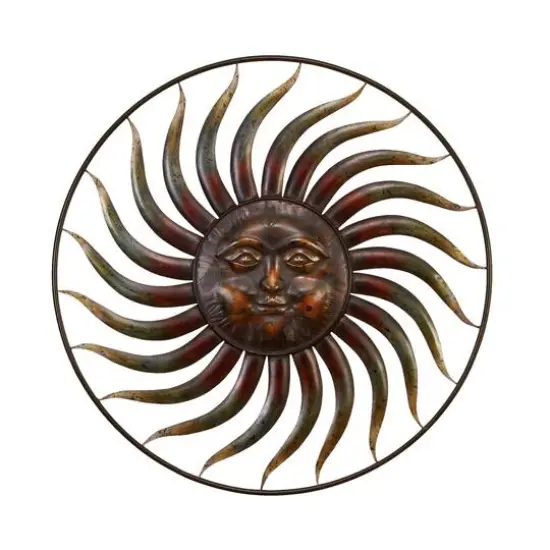 Brown Sun Metal Rustic Wall Decor {1}
