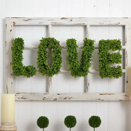 12" LOVE Boxwood Wall Decoration {9}