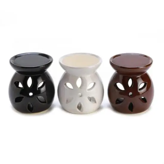 Mini Multicolor Flower Candle Oil Warmers (Set of 3) {1}