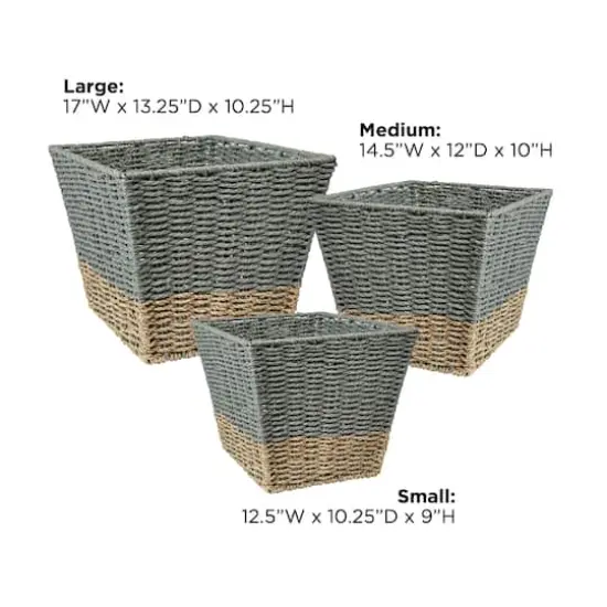 Honey Can Do Seagrass Square Nesting Storage Basket Set {8}