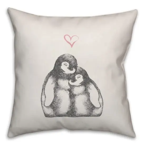 Penguin Love Throw Pillow {1}