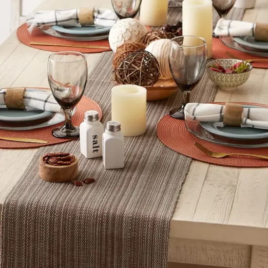 DII&reg; 108" Variegated Fringe Table Runner Mushroom {7}