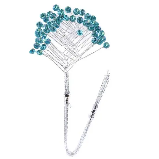 JAM Paper Rinestone Quintet, 12ct. Aquamarine with Silver Stem {1}