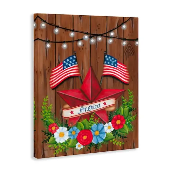 Stupell Industries Americana Country Garland Canvas Wall Art {4}