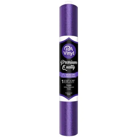 PA Vinyl Glitter Texture Iron On Stretch Vinyl Purple {1}