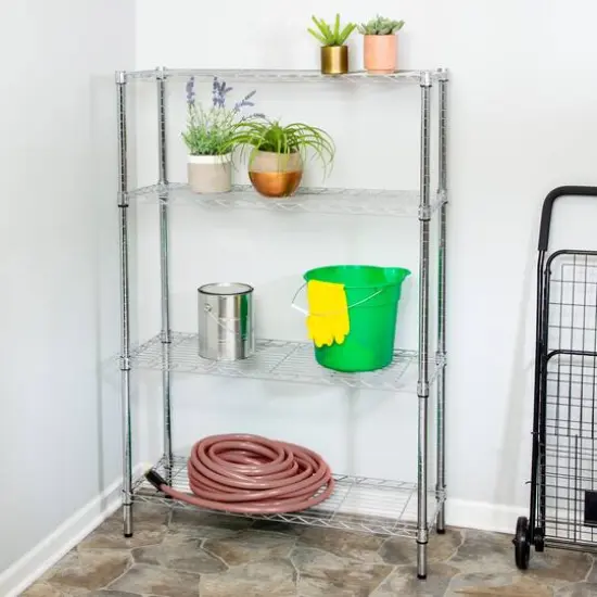 Honey Can Do Chrome 4-Tier Heavy-Duty Adjustable Shelving Unit {3}