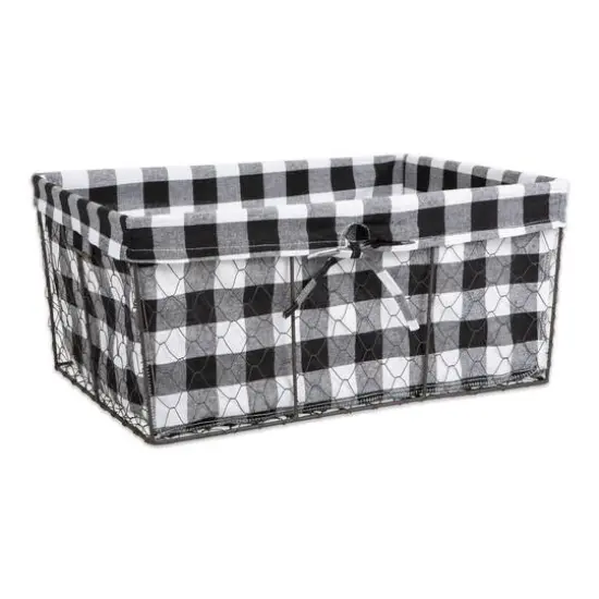 DII&reg; Black & White Checkered Chicken Wire Basket 5 Piece Set {4}