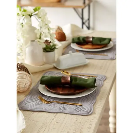 DII&reg; Quilted Farmhouse Placemats, 6ct. Gray {4}