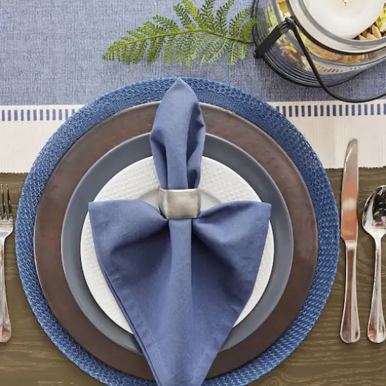 DII&reg; Woven Round Placemats, 6ct. French Blue {5}