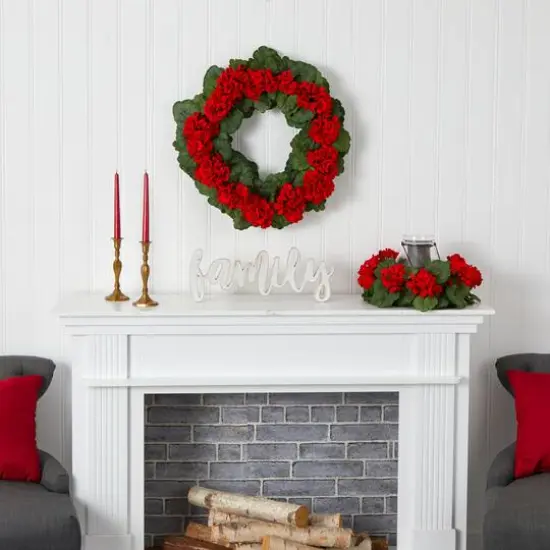 26" Geranium Wreath {4}