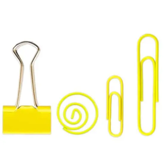 JAM Paper Office Clips Assortment Pack Yellow {4}
